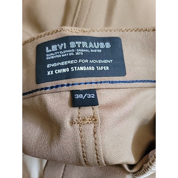 NWT Levis XX Chino Standard Tech High Stretch Men’s UPF Pants-Brown Walnut 38x32 - Picture 10 of 11